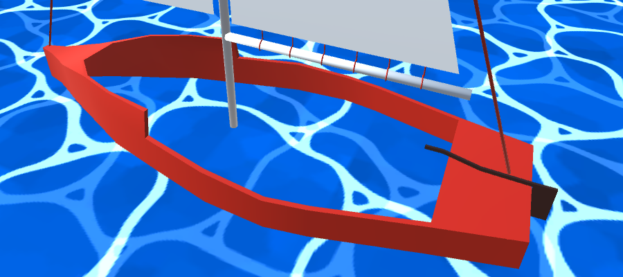 water clipping through boat